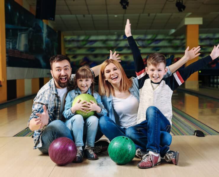 a family bowling