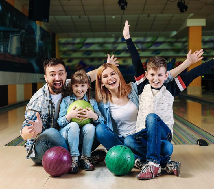 a family bowling