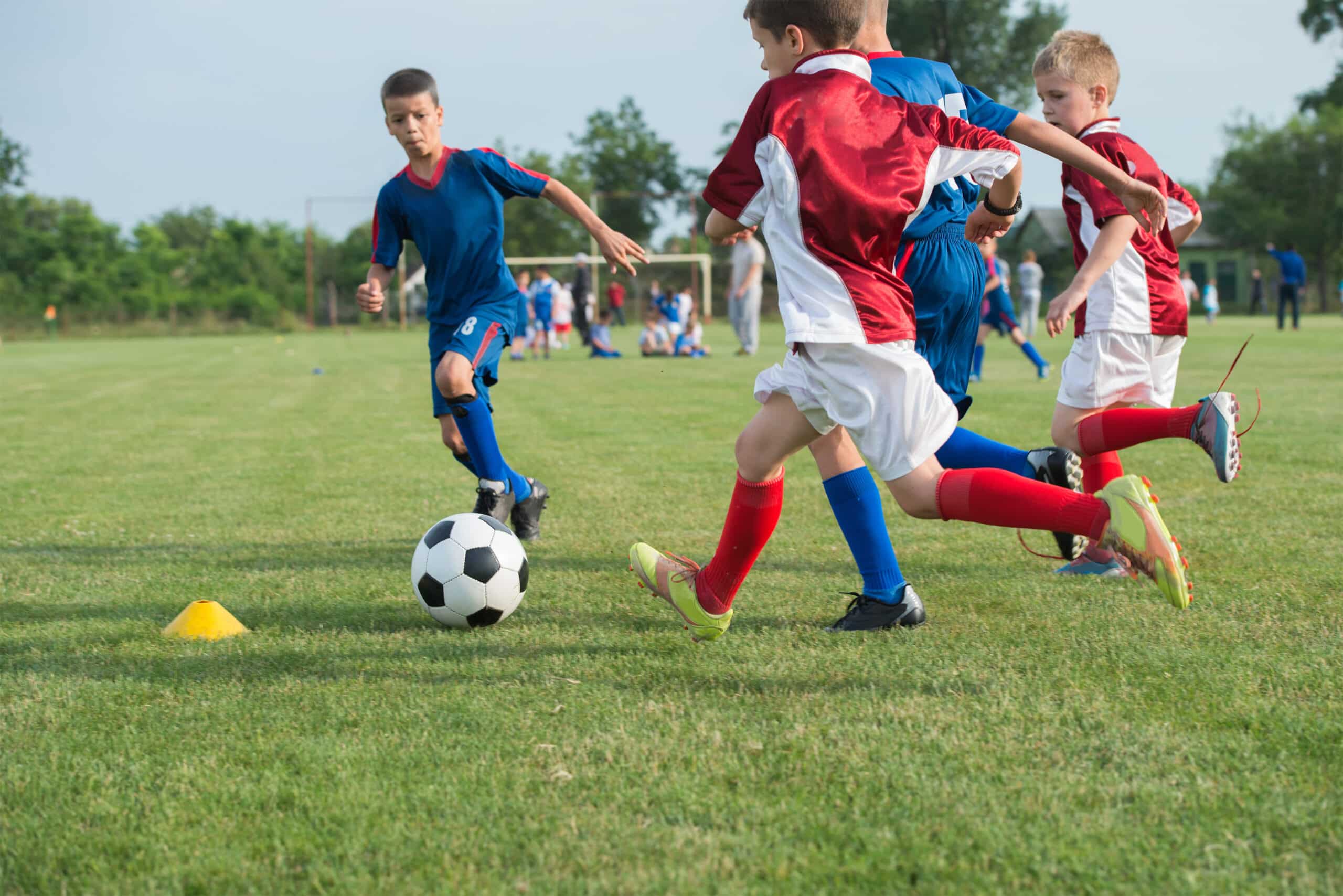 Children playing football