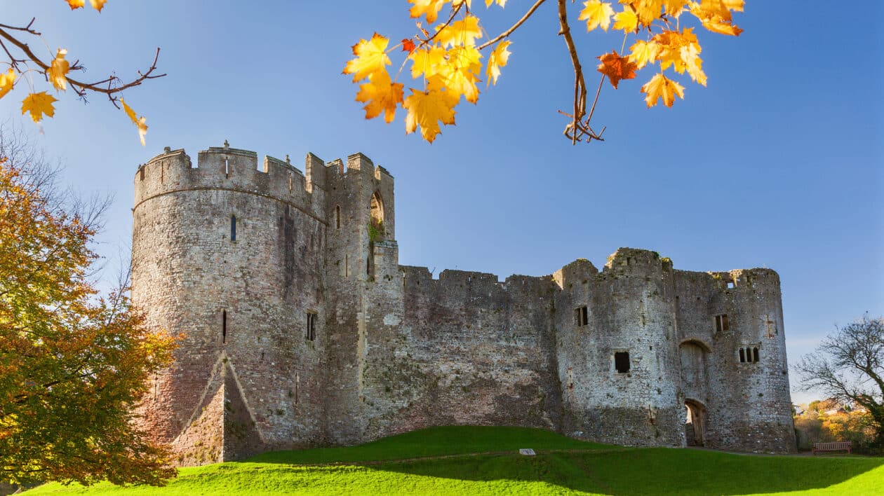 Chepstow Castle in the Autumn