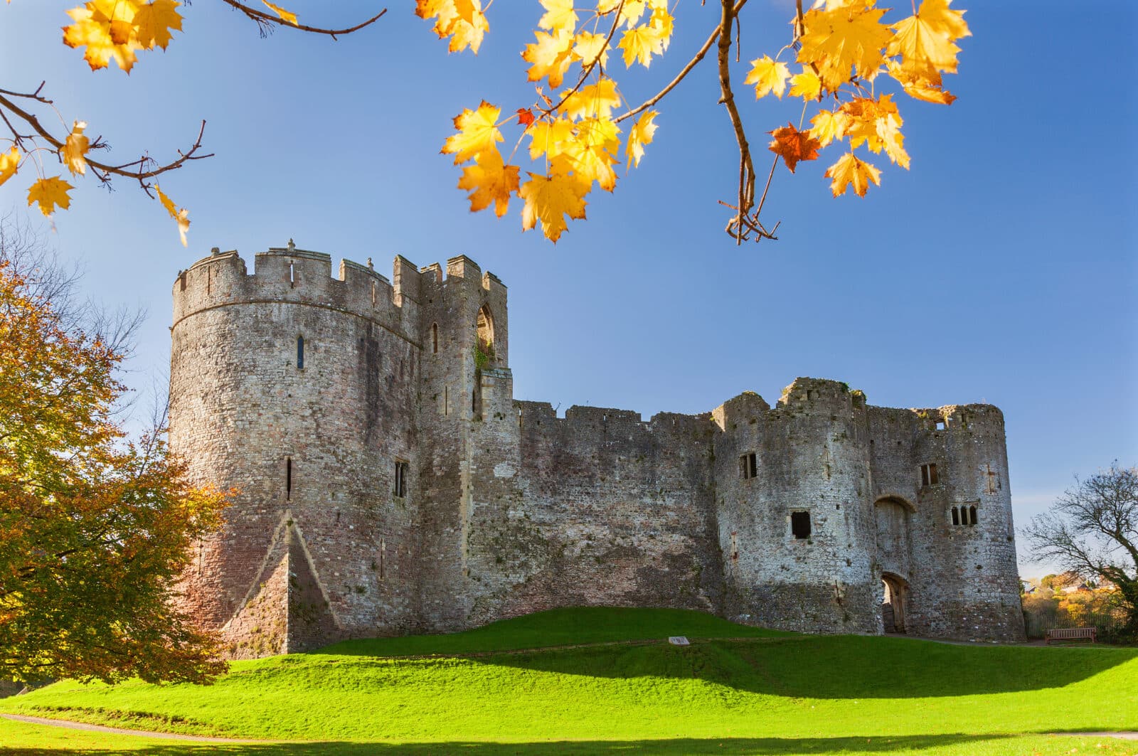 Chepstow Castle in the Autumn