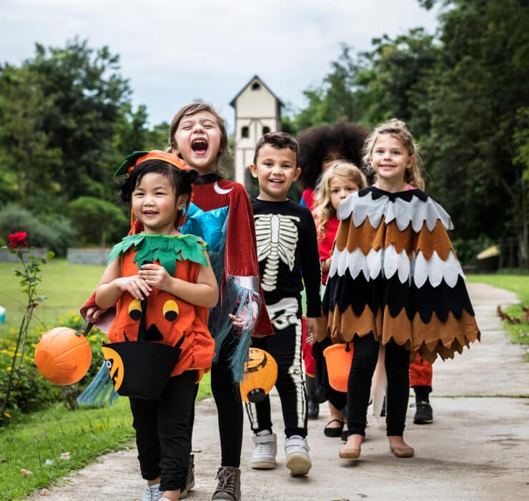 Children dressed up in Halloween costume