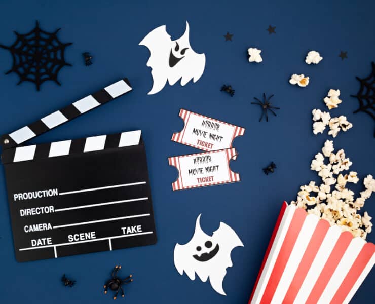 popcorn and halloween themed film items