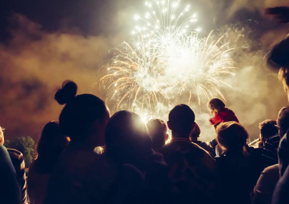 people watching fireworks