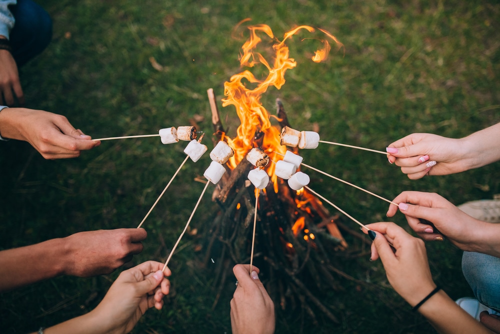 people making s'mores