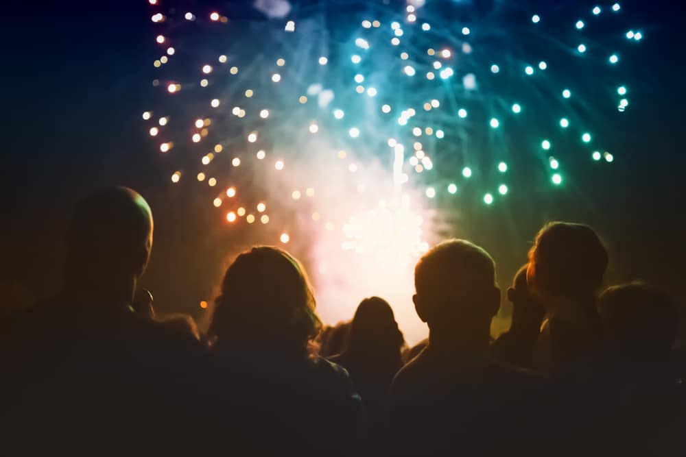 people watching fireworks