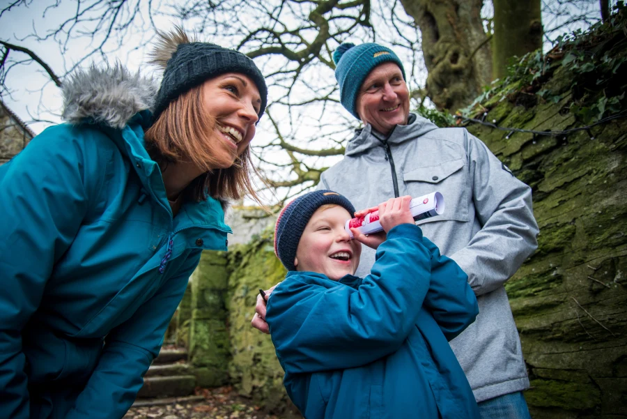 Family on winter walk