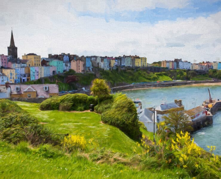 Colourful seaside beach