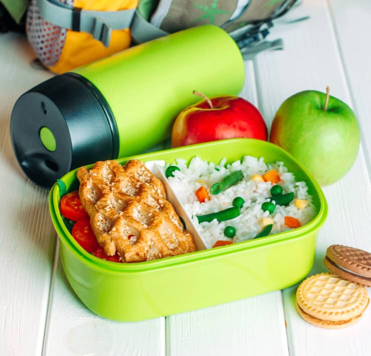 A colourful packed lunch