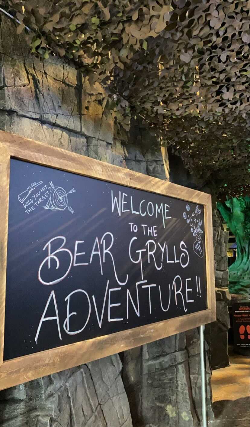 bear grylls welcome sign