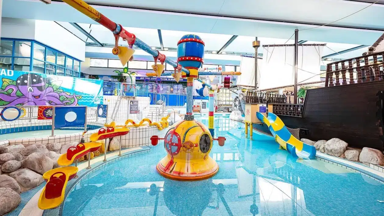 water feature at water park