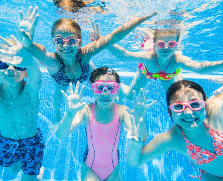Kids underwater