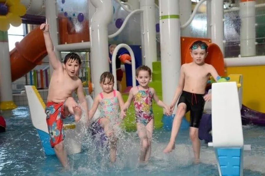 kids having fun in the pool