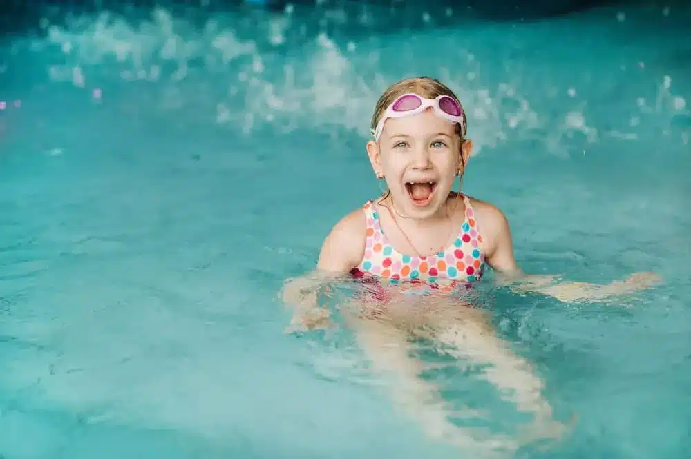 little girl in a swimming pool