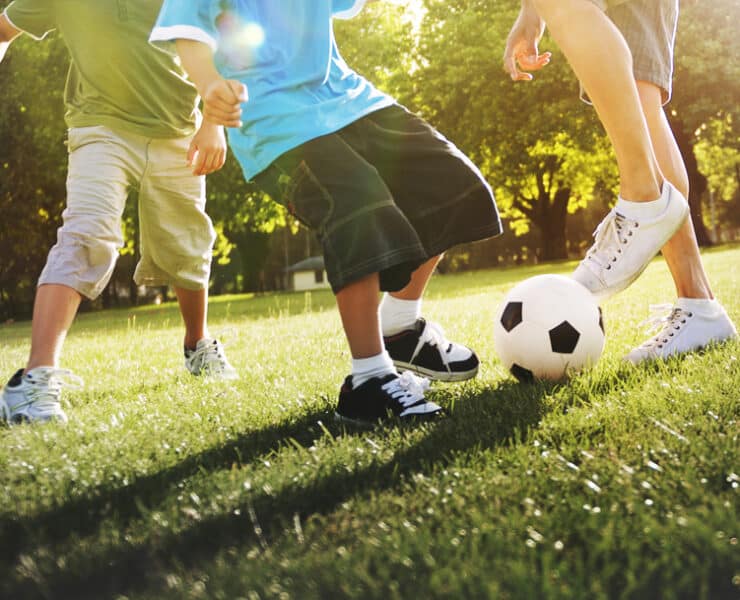 kids playing football