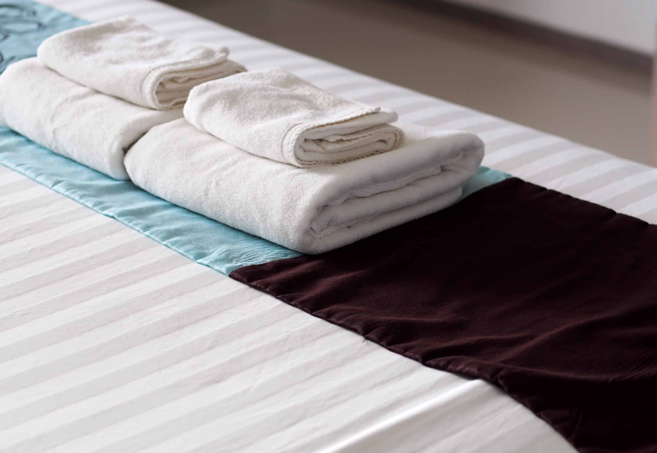towels on bed