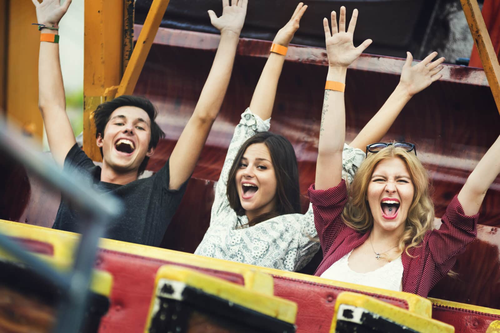 people on rollercoaster