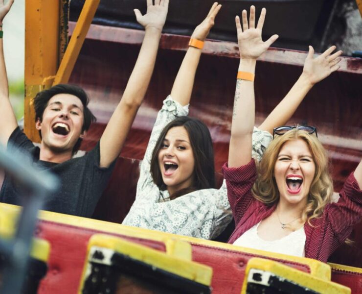people on rollercoaster