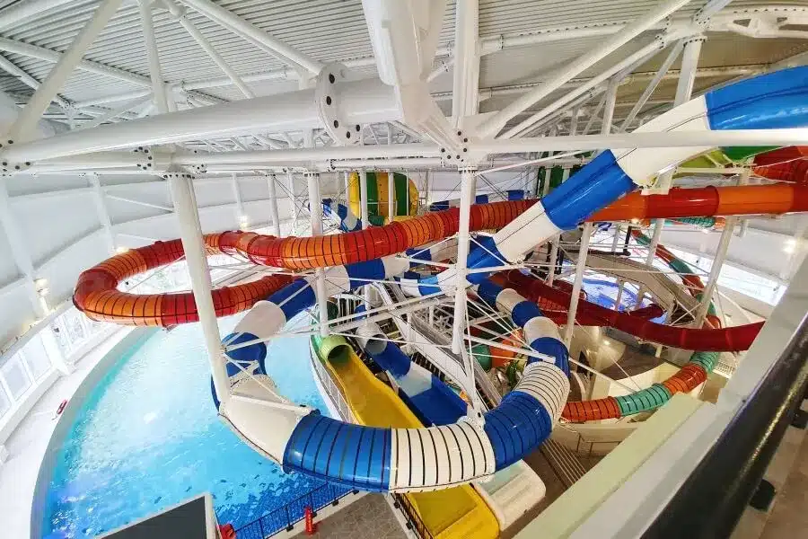 water slides at water park