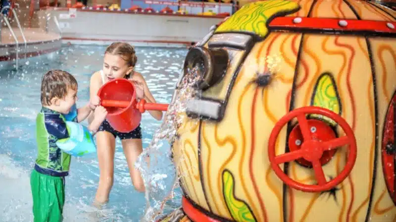 kids having fun with water features