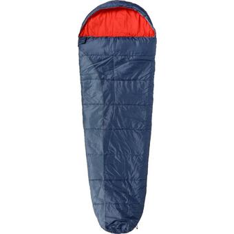 Halfords junior sleeping bag in navy and red