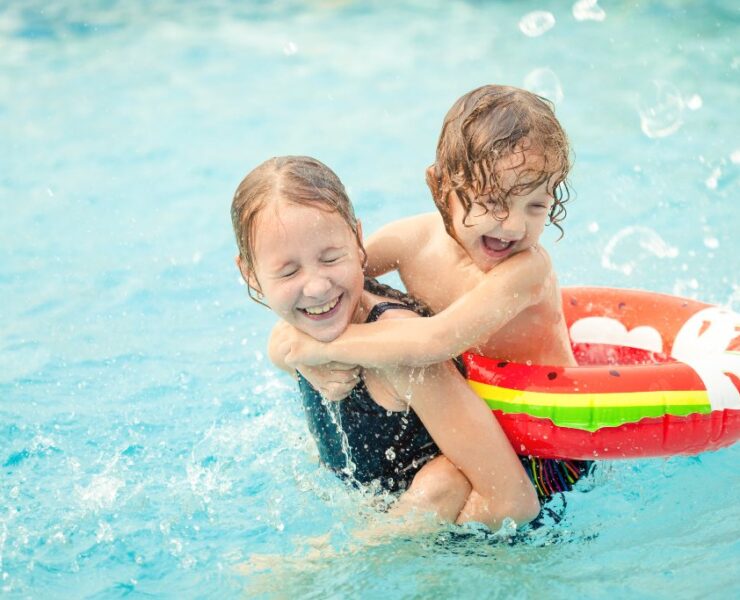 kids in a lido having fun