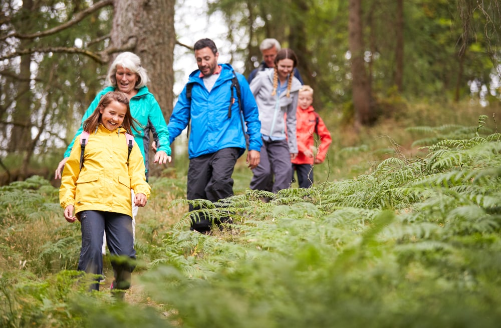 family day out walking