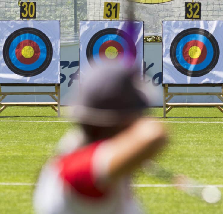 archer aiming at target