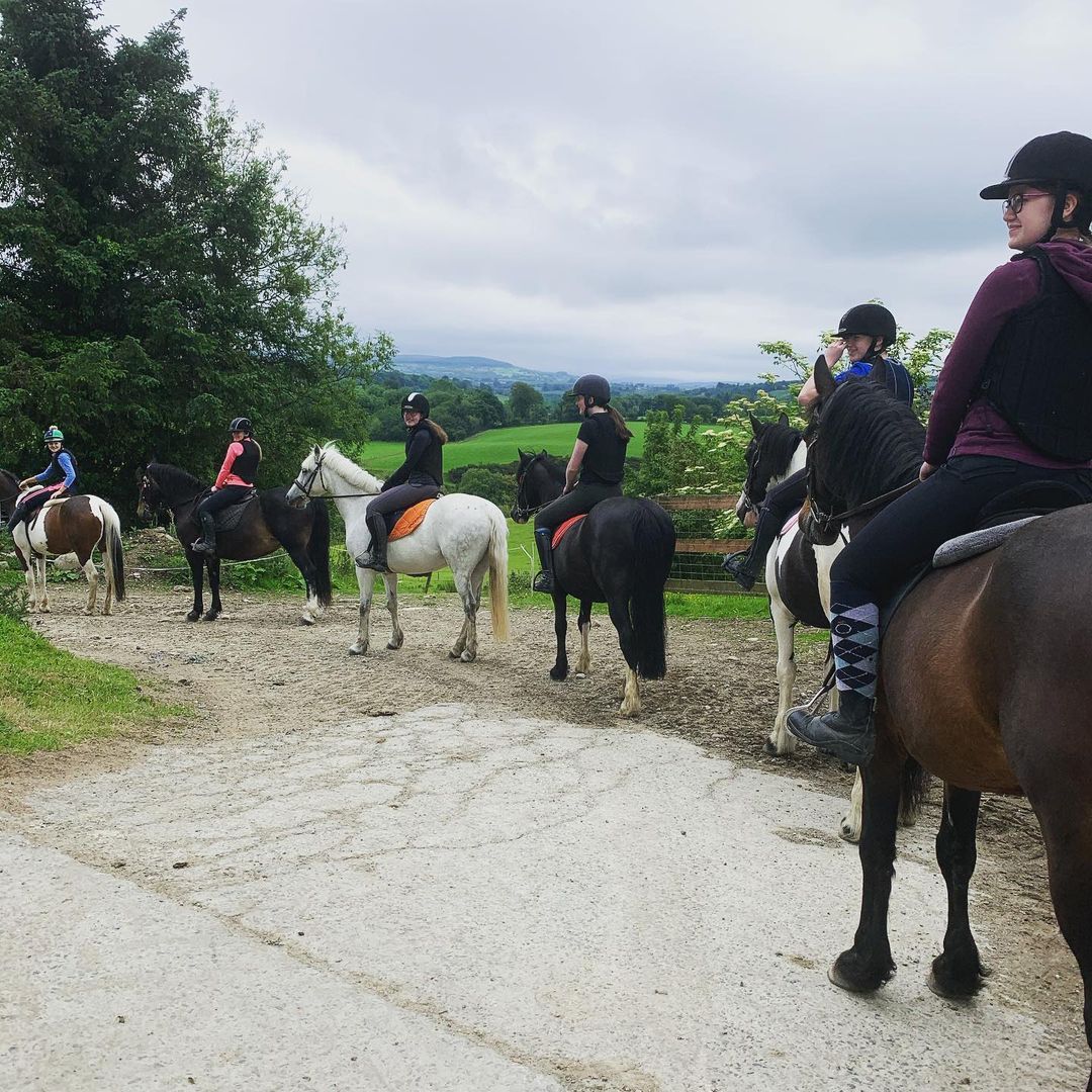 people learning to go horse riding