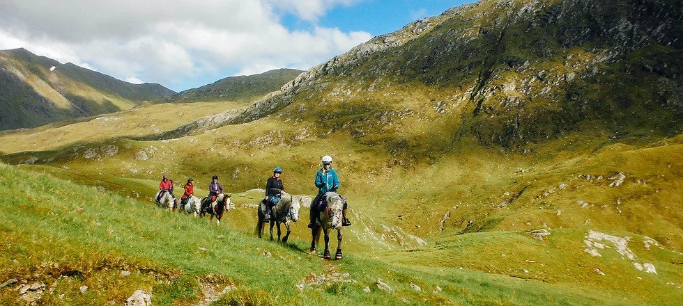 horse riding in the highlands
