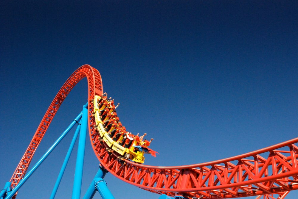 rollercoaster at theme park