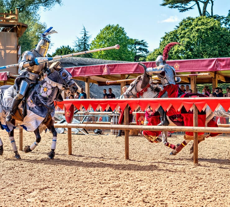 Jousting event at Warwick Castle