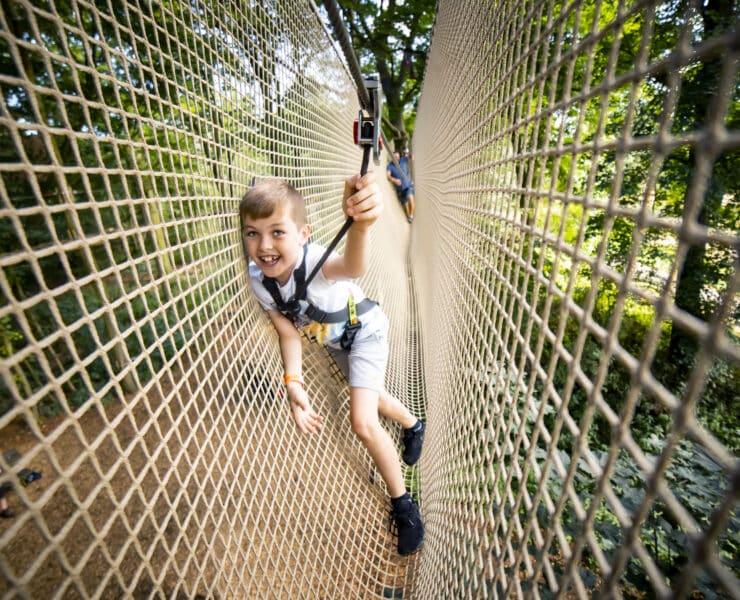 Boy climbing at go ape