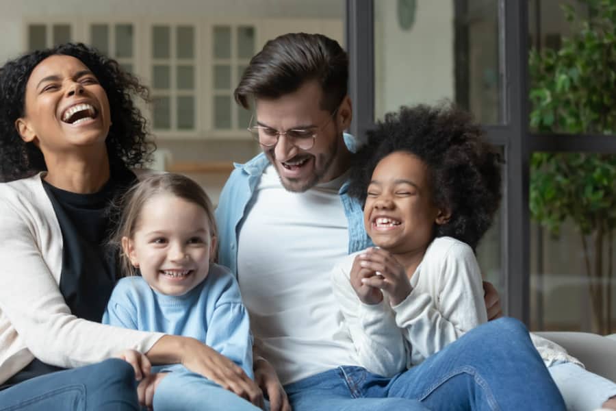 dad joking with family