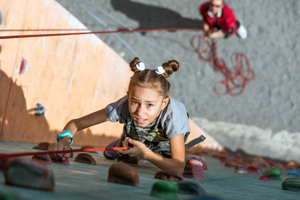 little girl climbing