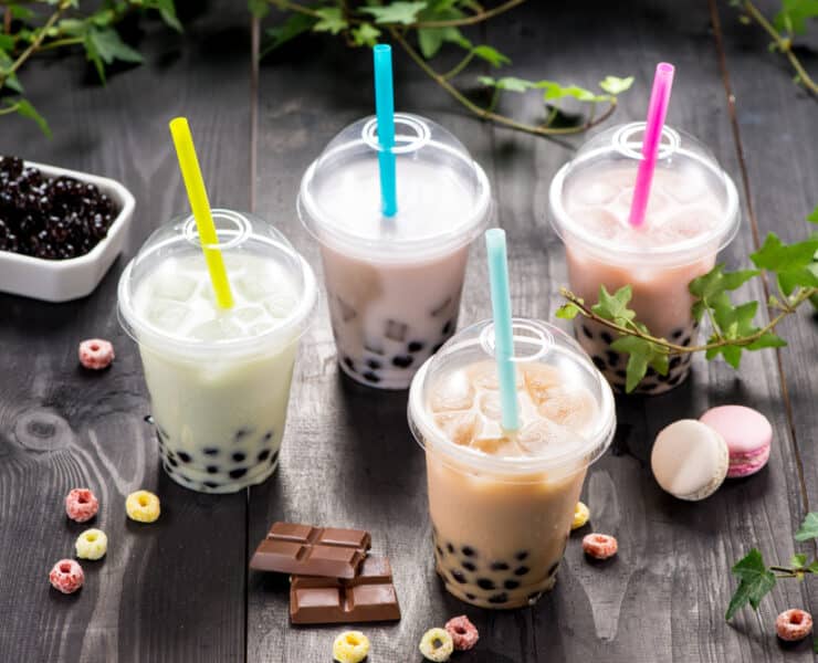 a selection of bubble tea