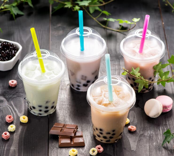 a selection of bubble tea