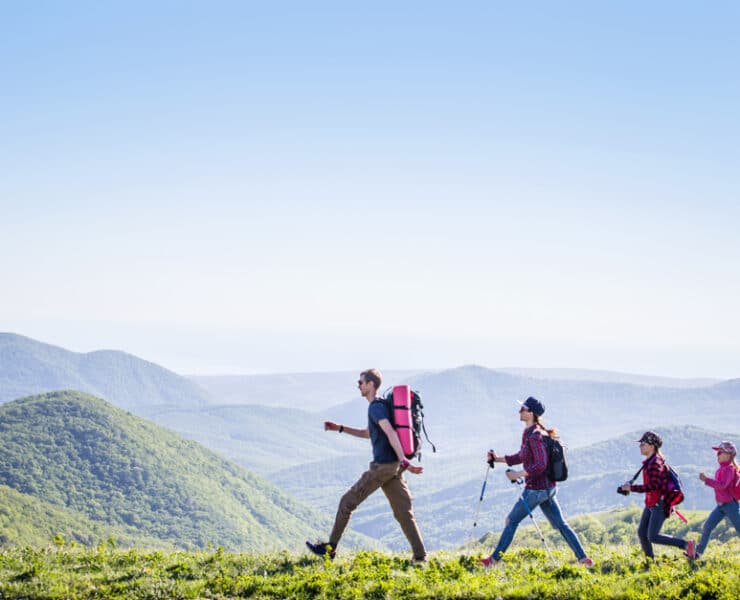 family hiking