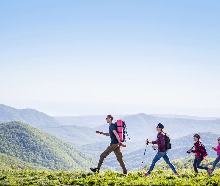 family hiking