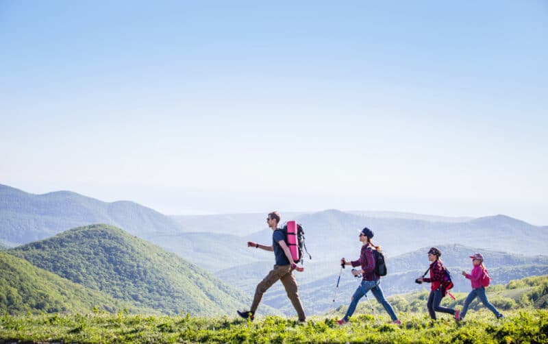 family hiking