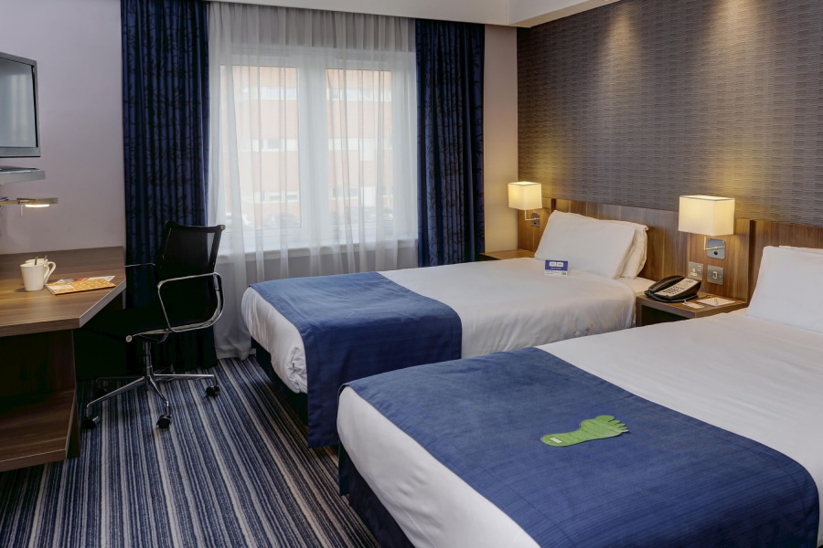 bedroom in the holiday inn express windsor