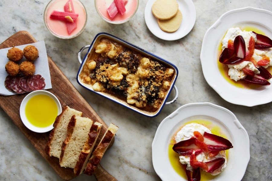a selection of sweet and savoury dishes and cocktails