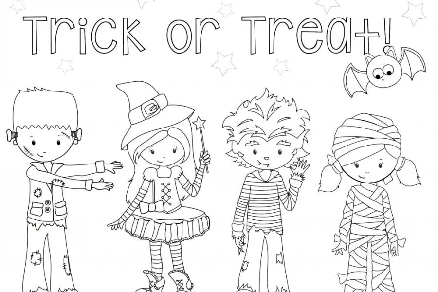 halloween characters trick or treating