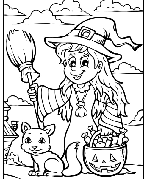 witch and her cat