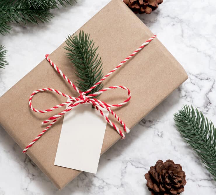 a wrapped christmas gift