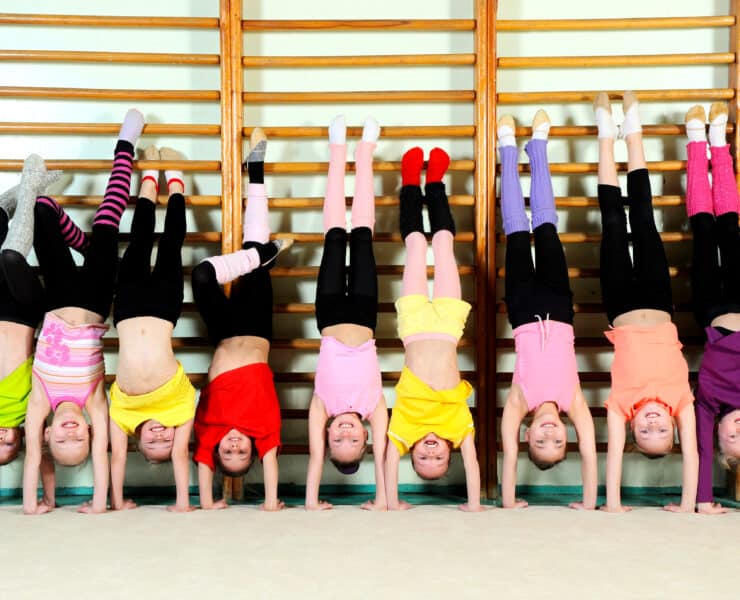Kids doing gymnastics