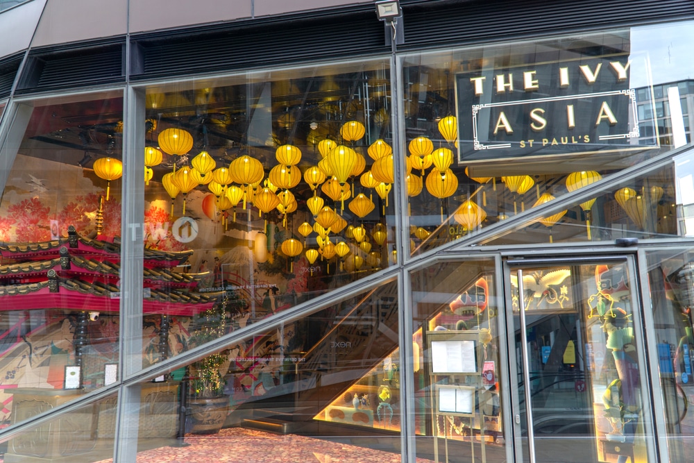 outside of the ivy Asia, with the bright lights