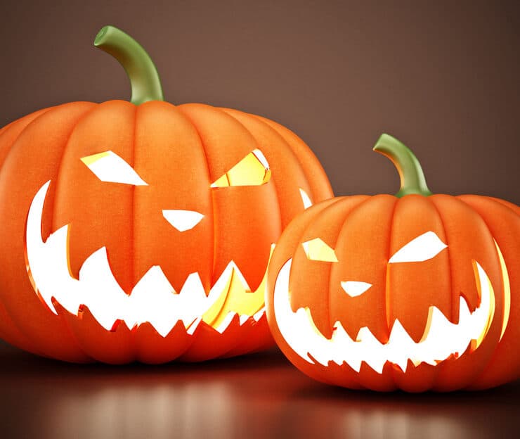 two scary pumpkins