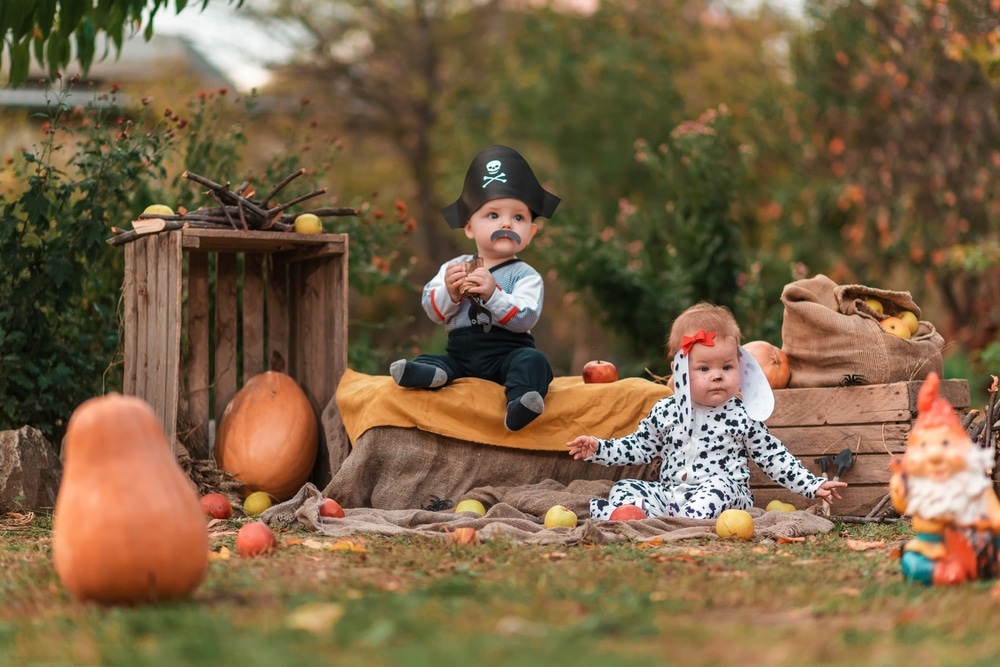 babies dressed up for halloween