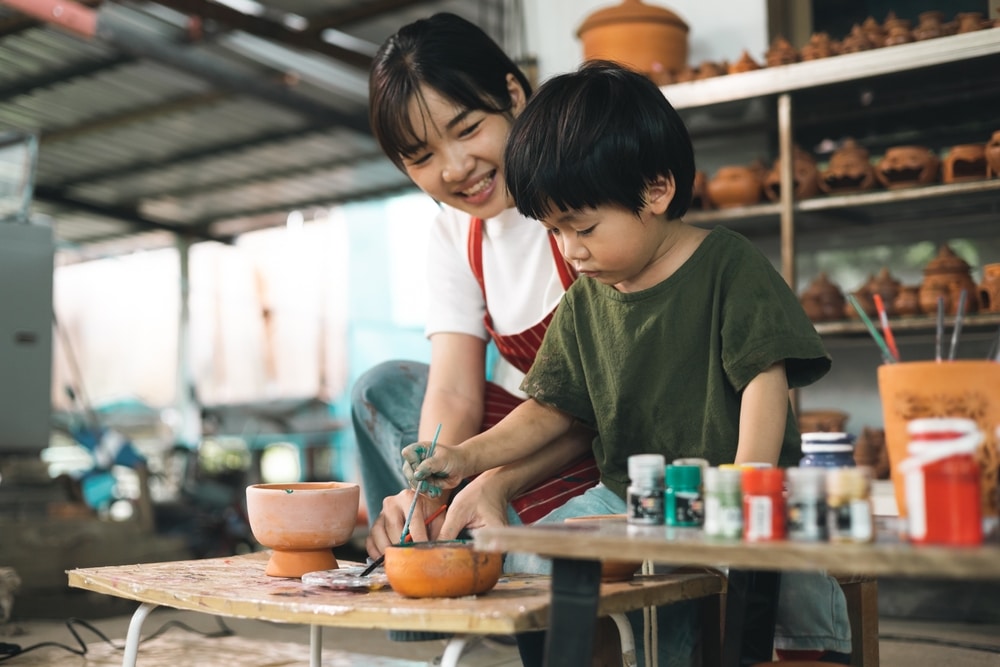 family pottery painting